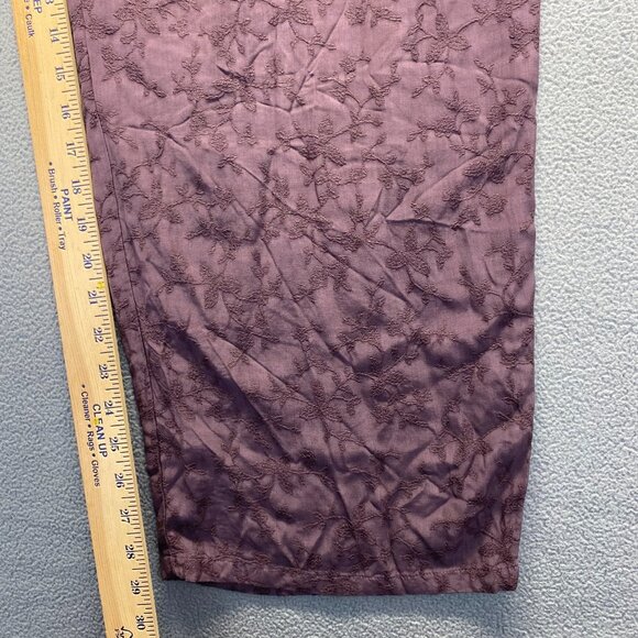 J Jill Women Pants Size 2X Purple Embroidered Pockets Pull On 90s,Rayon USA,VTG - Picture 6 of 9